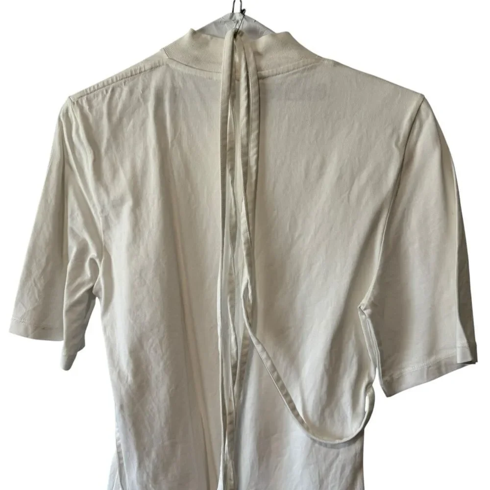 Revolve THE ATTICO Aurelie Cotton T-shirt White Top Size 36